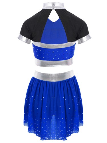 Girls Uniform Cheer Leader Outfit Sports Set Competition Tops Cheerleading Mini - Picture 28 of 47