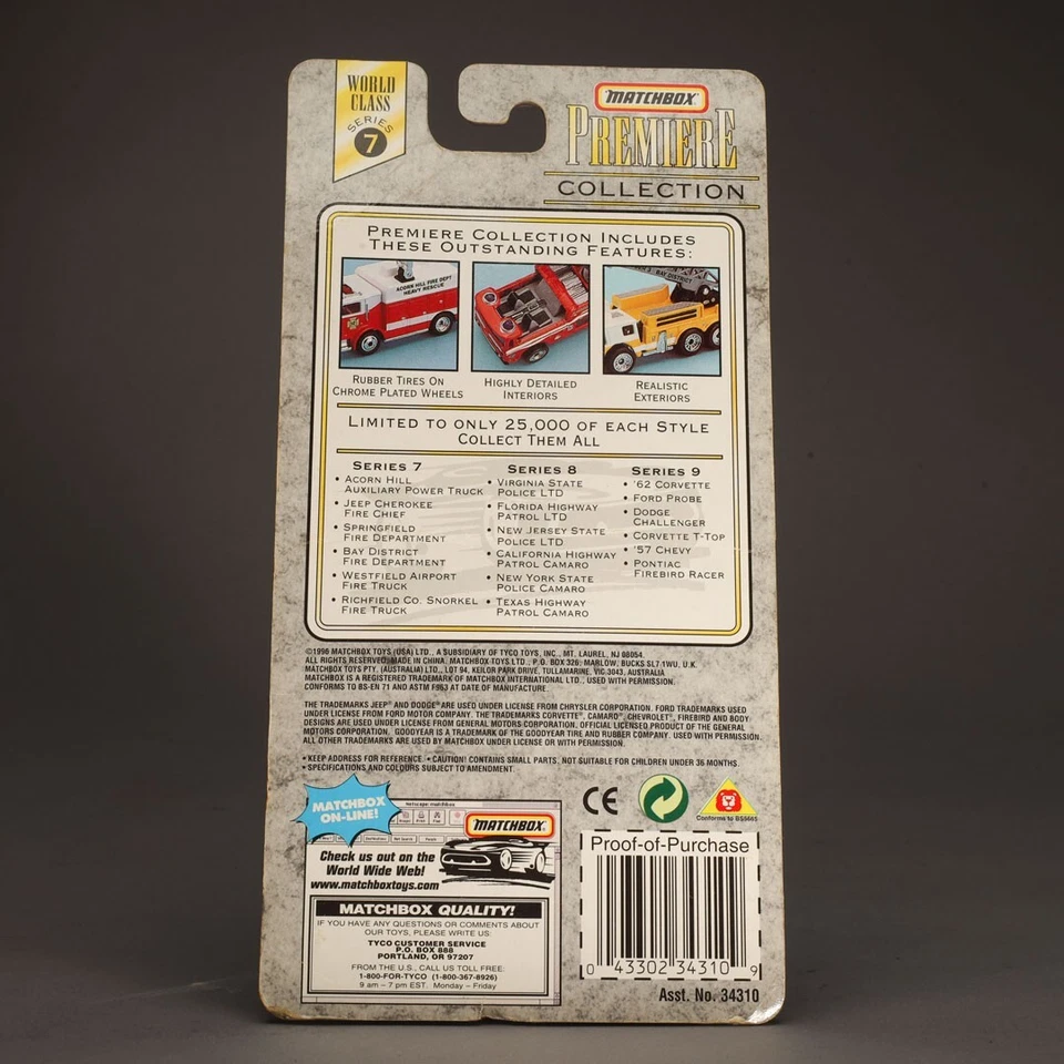 Matchbox - Bay District Fire Department - 1996 - Premiere - ¡totalmente nuevo! - Image 2 of 2