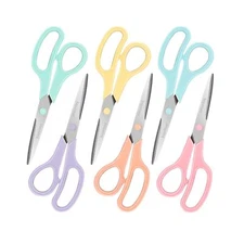 Scissors Set of 6-Pack, 8" Scissors All Purpose Comfort-Grip Handles, Sharp S...