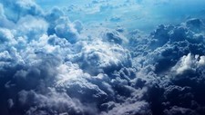 Landscape nature clouds aerial view blue Custom Gaming Mat Desk
