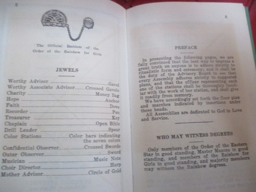 Vintage RITUAL ORDER OF THE RAINBOW FOR Campfire GIRLS Hardcover BOOK - 1940's - Picture 3 of 6