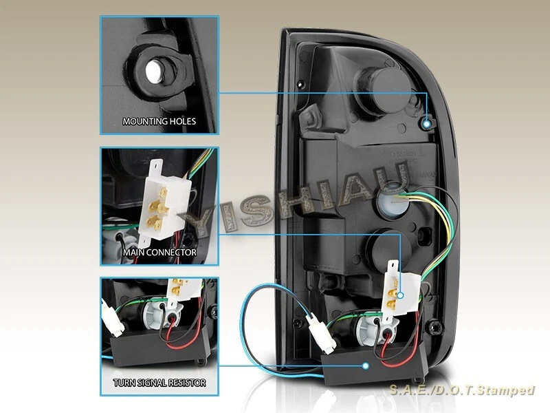 1995-2000 Toyota Tacoma Pick Up lanternas traseiras fumaça 1996 1997 1998 LED BAR - Imagem 2 de 4