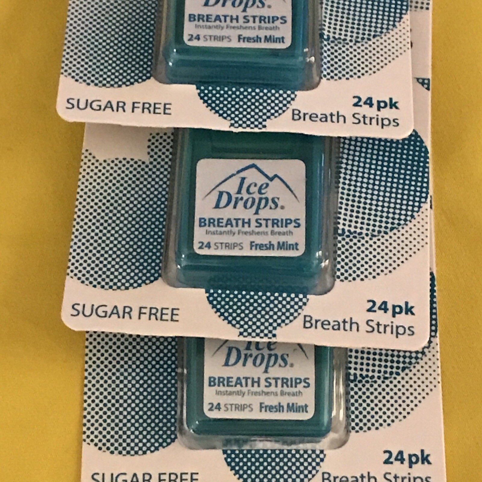 Fresh Breath Mint Strips 2 Packs 24 Count Ice Drops Breath Strips