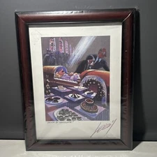 Signed Jeff Leedy Art Print Death By Chocolate Framed 14x11 Vertical 1993