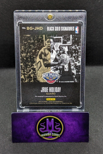 2015-16 Panini Black Gold Jrue Holiday AUTO HOLO GOLD #d 01/10 BG-JHD Celtics SP - Picture 2 of 2