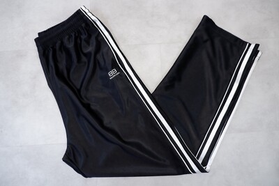 Balenciaga Womens Track Pants Joggers Size M L42.5” Black Straight