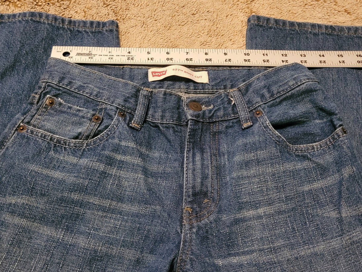 Levi's 527 Jeans Sz 14 Reg 27x27 Dark Blue Bootcut Button Zip Boot