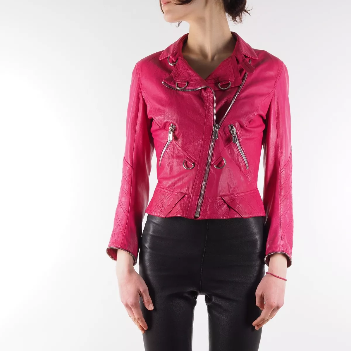 Versace women's leather jacket sale