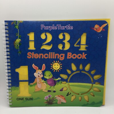 Purple Turtle Shapes Stenciling Book 1234 Spiral Illustrated New Free Ship
