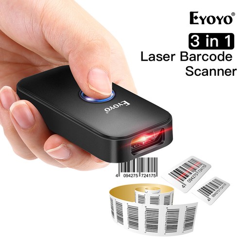 Eyoyo Wireless Barcode Scanner Mini 1D Strichcode Wired Reader Library Used