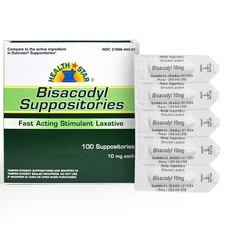 GeriCare Bisacodyl Suppositories, Fast Acting Laxative 100 Count (Pack of 1)