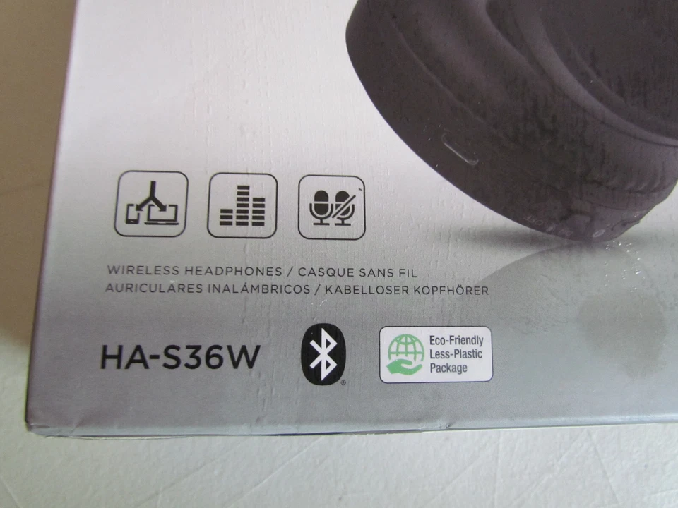 JVC Deep Bass Wireless Bluetooth Headphones - Model HA-S36W - Black - Image 3 of 3