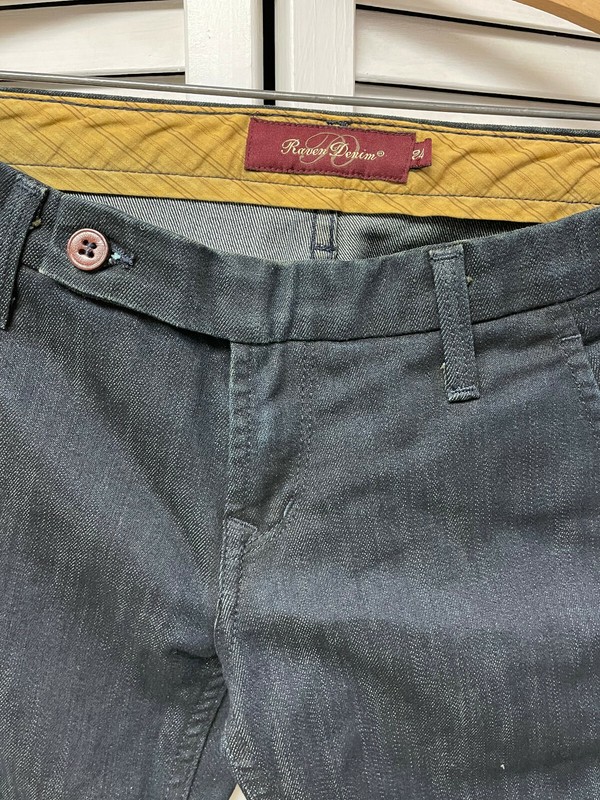 NWT Raven Denim Jeans 24 Mackenzie low rise flare leg dark blue,27"Waist 34"ins