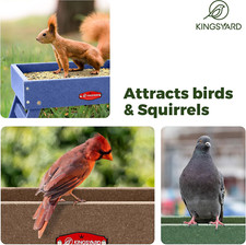 Kingsyard Bird Feeder - 5 LB Capacity Recycled Plastic Platform for Outdoors