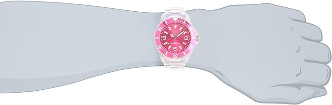 Ice PUPKBP12 Men's Ice-Pure Big Pink Dial Clear Plastic Bracelet
