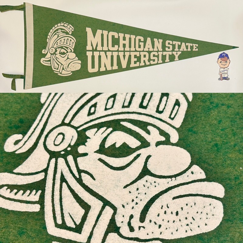 1960’s Vintage Michigan St State Spartans College University Pennant 12x30