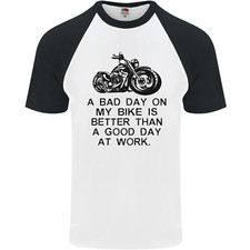 T-shirt baseball uomo A Bad Day on My Bike motociclista S/S