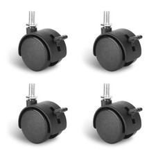 4 Pack 1.5 Inch Swivel Stem Caster Wheels Replacement Casters 1.5'' Black 