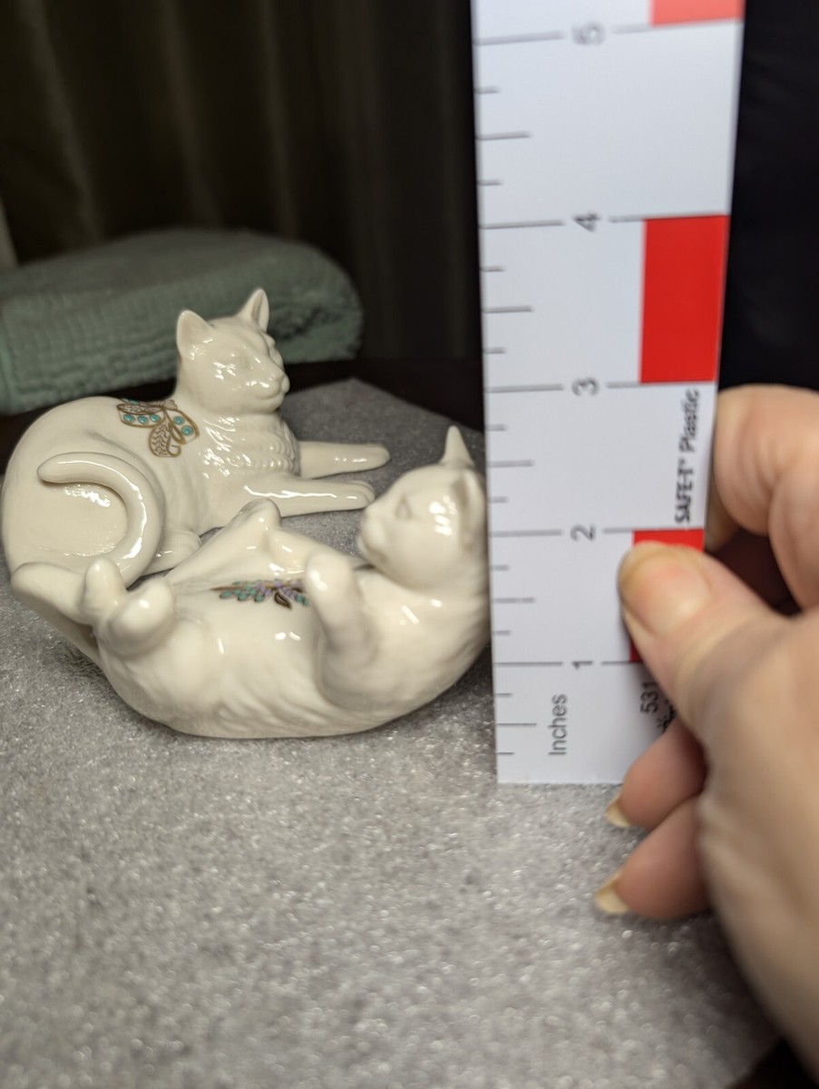 2 LENOX 1994 Kitty Cats Kittens Jewels Collection Vintage Made USA