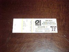 1986 NCAA Tournament Southeast Regional Basketball Ticket Kentucky Wildcats 3/22