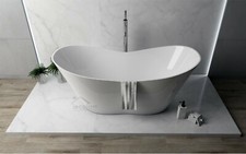 Freistehende Badewanne Wanne oval 170 x 72 cm Click Clack Mineralguss Design