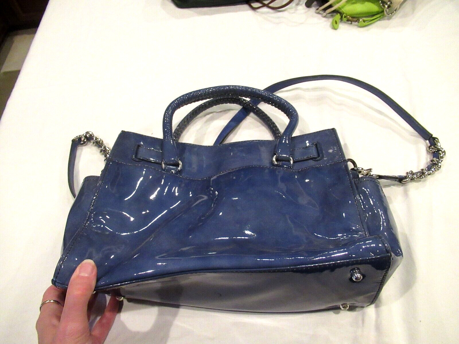 Brighton blue and silver purse, python pattern - image 9