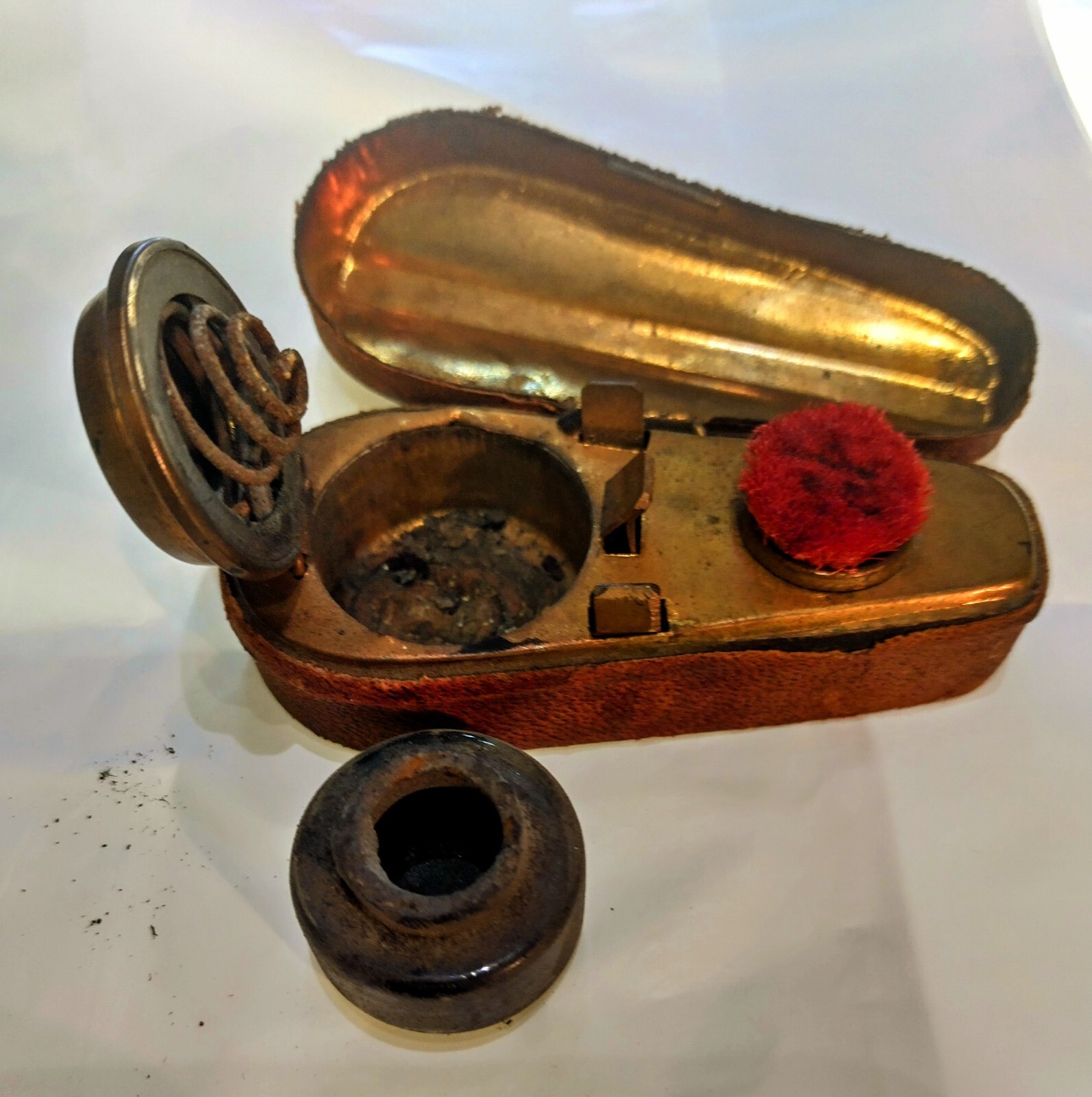 ANTIQUE TRAVELLING INKWELL In The Shape Of VIOLIN CASE eBay