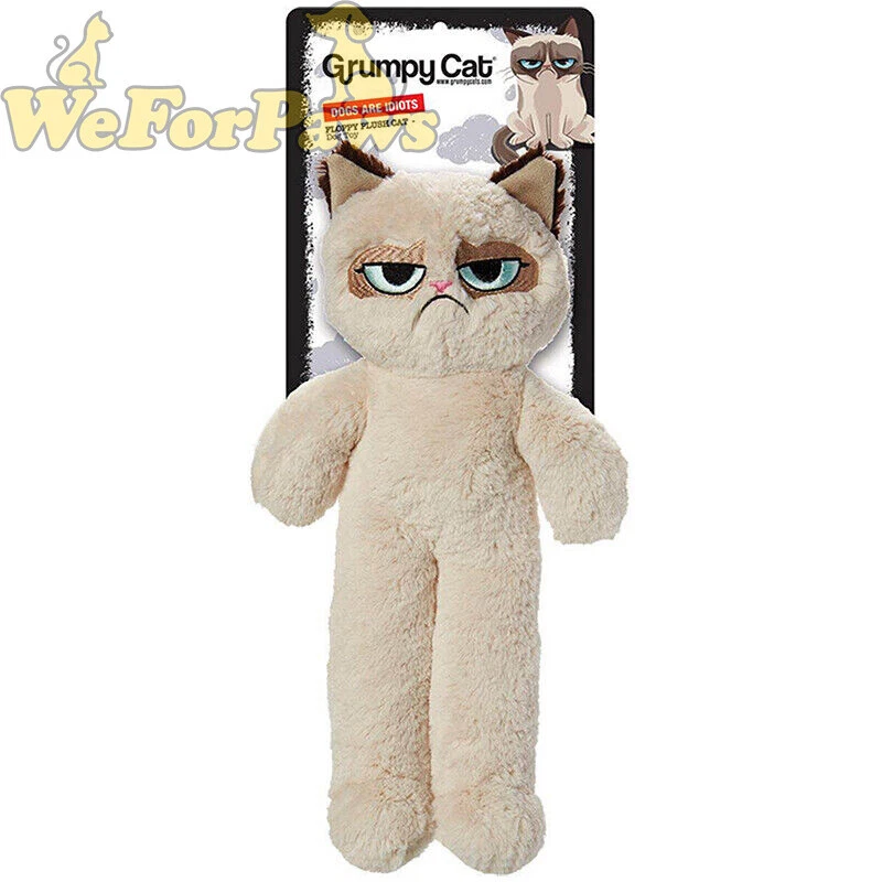 Genuine Rosewood Grumpy Cat Floppy Plush Dog Toy Buddy Soft Touch Play 37cm