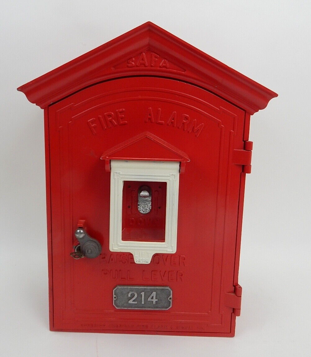 NICE Vintage SAFA Superior American Fire Alarm Call Box Cottage with Key CLEAN Cena super mile widziana