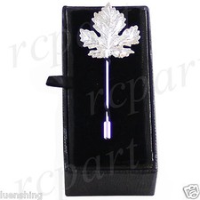 New Men's Suit brooch chest metal leaf shape silver lapel pin formal wedding