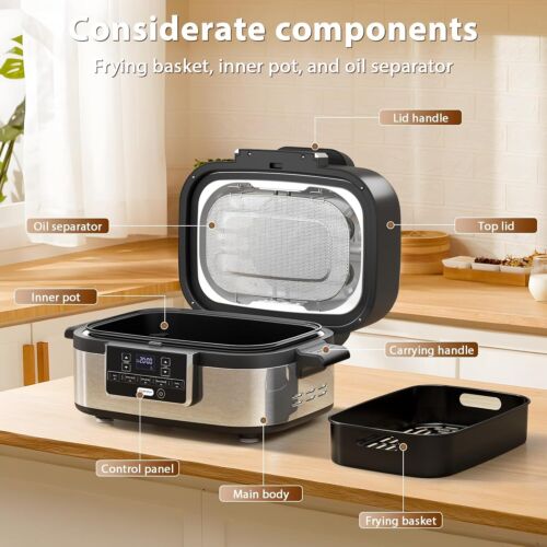 5-in-1 Smart Electric Grill & Air Fryer, Airfry+Grill, Dehydrate, Bake/Roast image