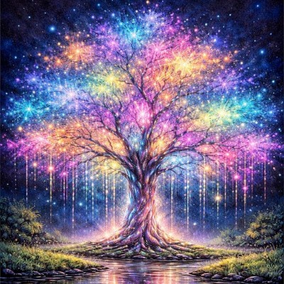 Diamond Painting Kits for Adults,Starry Sky Tree of Life Diamond Art Kits 5D ...