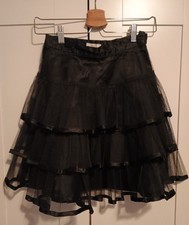 Vintage Milk Petticoat Layered Black Crinoline and Ribbons SK 8112 XS