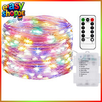 Lichterkette 10M 100LED Batterie Fernbedienung Timer 8 Modi IP65 Wasserdicht