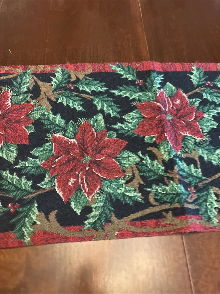 Decorative Christmas Cardinal Design Tapestry 13" X 68" Table Runner - Image 4 of 4