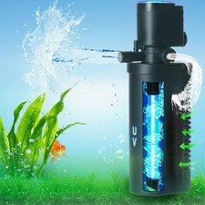 158GPH Small Aquarium Filter, UV Sterilizer for Aquarium for 10-45 Gal Tank ...