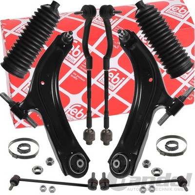 FEBI QUERLENKERSATZ + STABIS + SPURSTANGEN VORNE für NISSAN QASHQAI/+2 X-TRAIL