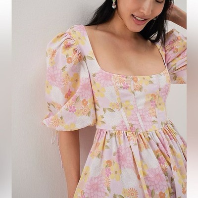 for love and lemons carrie midi dress For Love & Lemons Carrie Mini Dress, Floral, XL - Women's Dresses