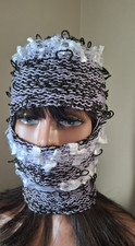 Textured Knit Balaclava   Handmade Ski Mask Beanie   Avant Garde Streetwear