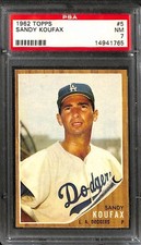 1962 Topps #5 Sandy Koufax PSA 7 NM 14941765 