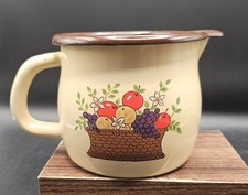 Vintage 1986 FTD Enamelware Fruit Basket Pitcher