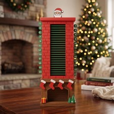 Interactive Santa Chimney Advent Calendar, 24-Day Countdown Holiday Decor