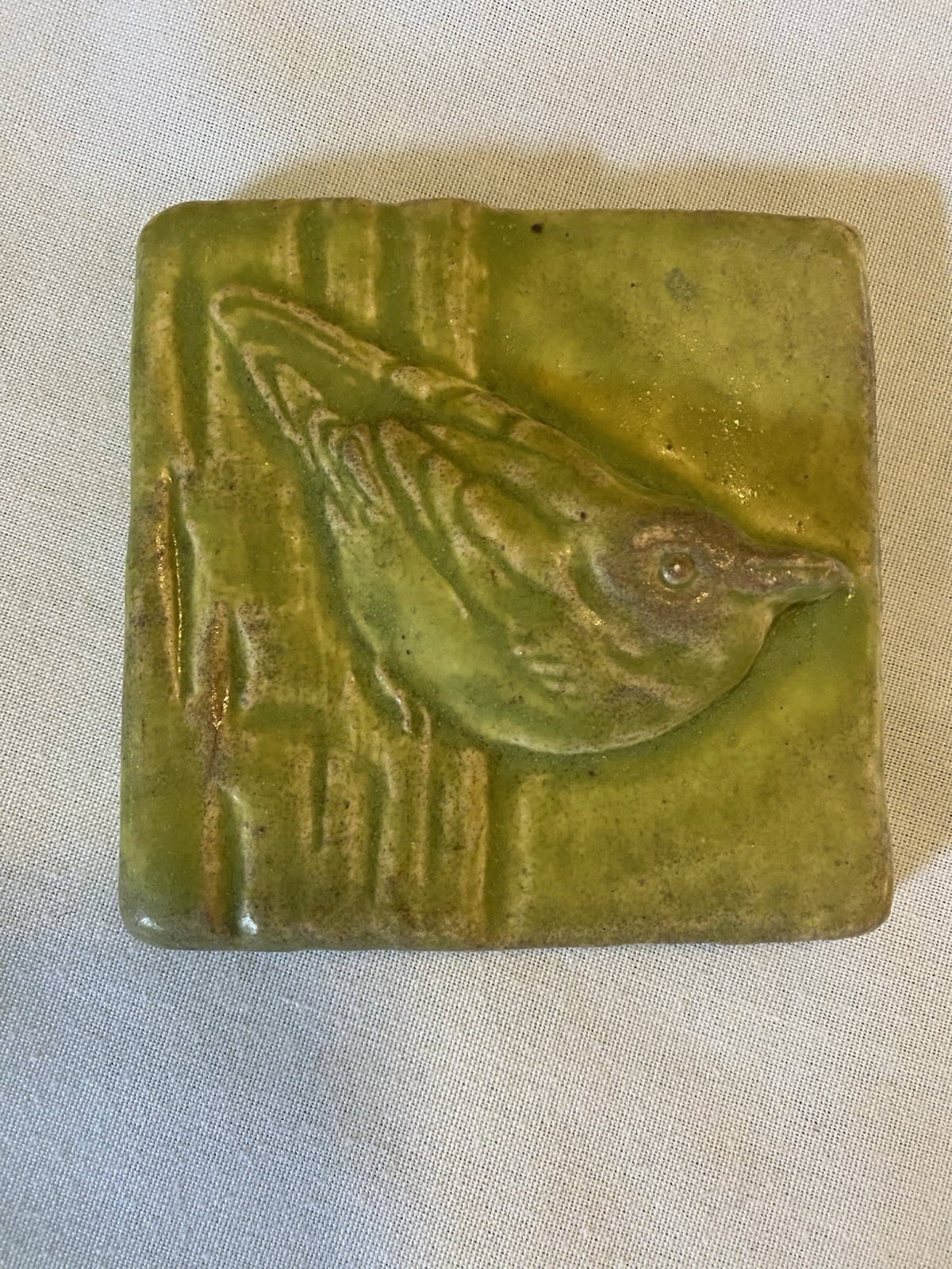 Whistling Frog & TL Tile Handmade Tile Art Nuthatch And Scottish Pine Perfect!!