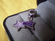 Ladies Purple Enamel Shooting Star Charm 3.2 grams
