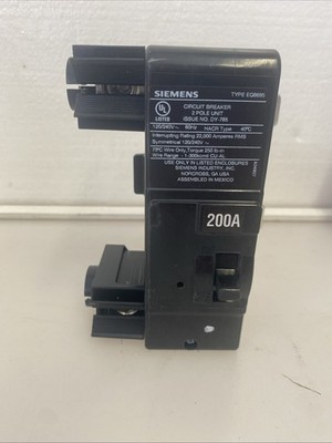 NEW Siemens MBK200A Main Circuit Breaker 200A 2-Pole 120/240v AC Type EQ8695