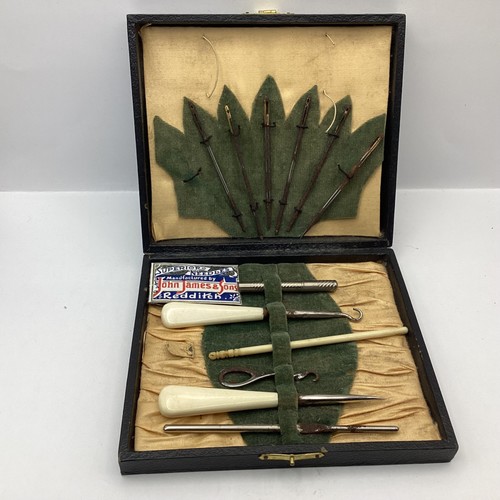 Antique Sewing Kit Needle Case With Various Sewing Implements (C3) NS#8630