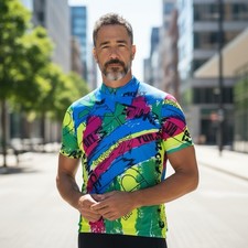 Erima XL Tour De France Cycling Jersey Multi Color Made in Germany Vintage EUC