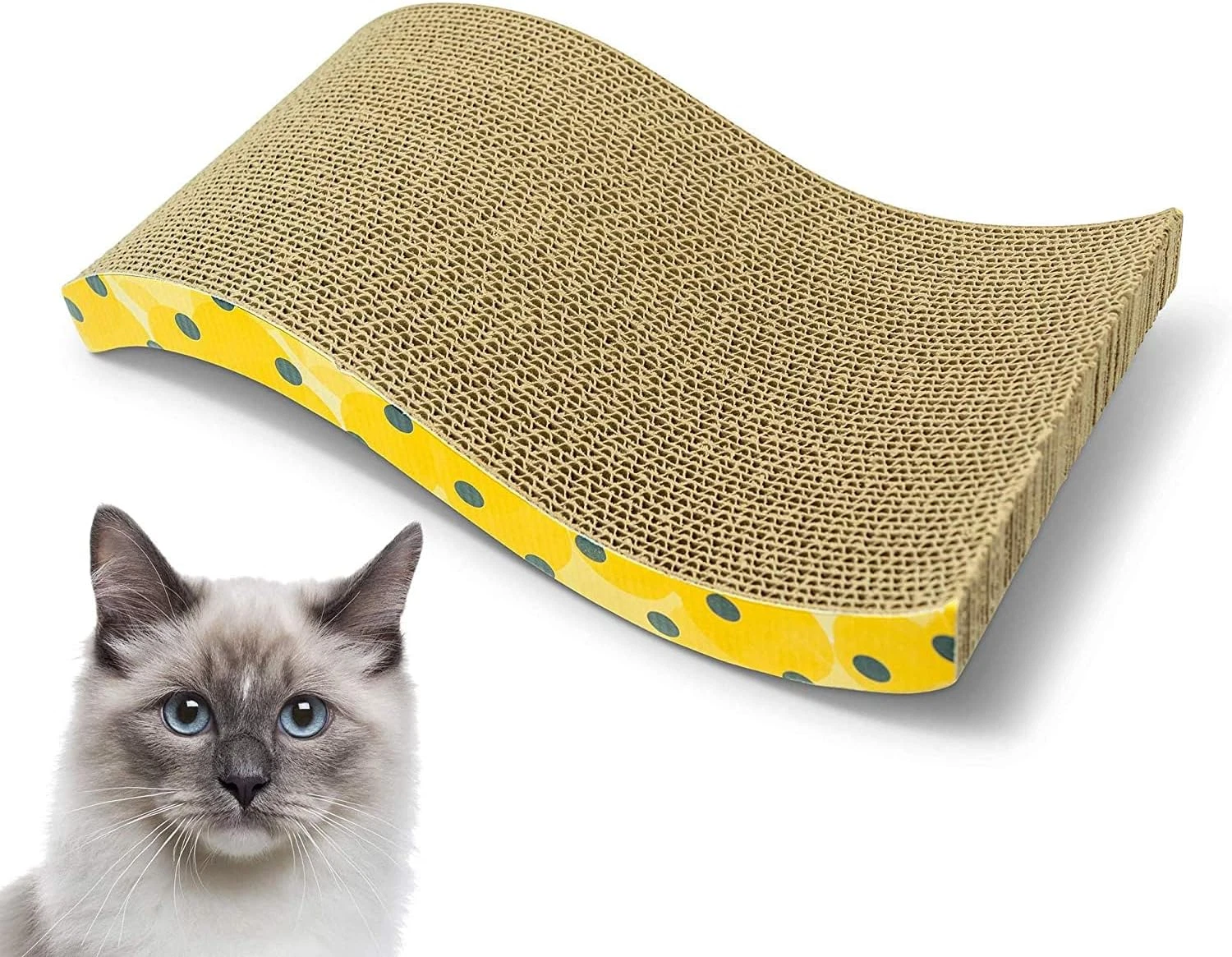 the Wave Curved Catnip Cat Scratcher (Cat Toys for Indoor Cats, Catnip Toys, Cat