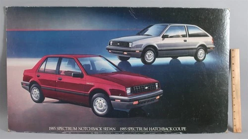 Vintage CHEVY Spectrum Notchback Sedan & Hatchback Dealership Advertising Sign