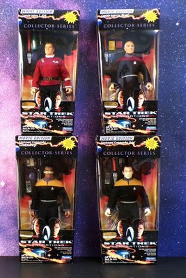 4 STAR TREK Movie GENERATIONS 9'' figures KIRK, PICARD, LAFORGE, DATA  Playmates